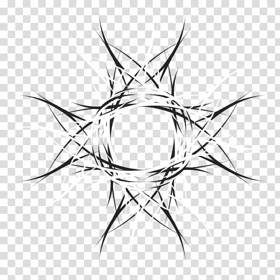 tribal star , black artwork transparent background PNG clipart