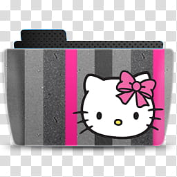 Hello Kitty Folders, gray and pink Hello Kitty folder illustration transparent background PNG clipart