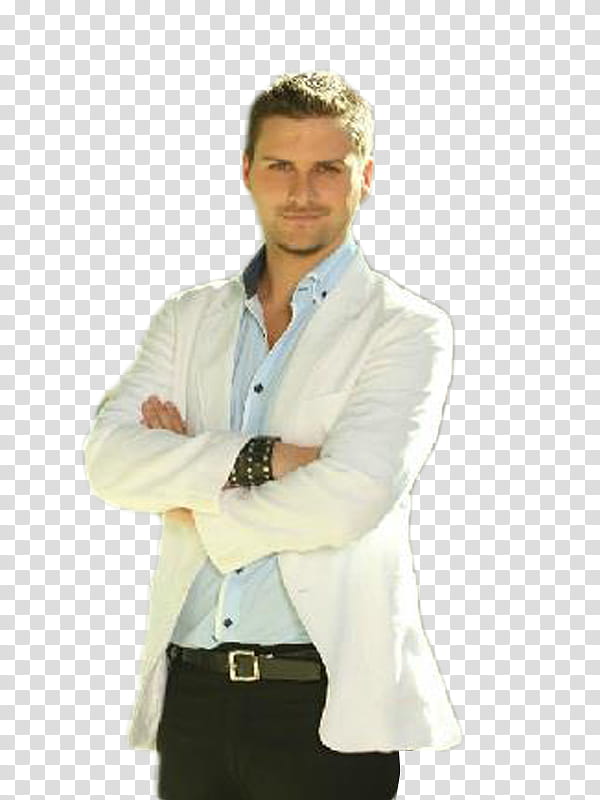 man wears white coat transparent background PNG clipart