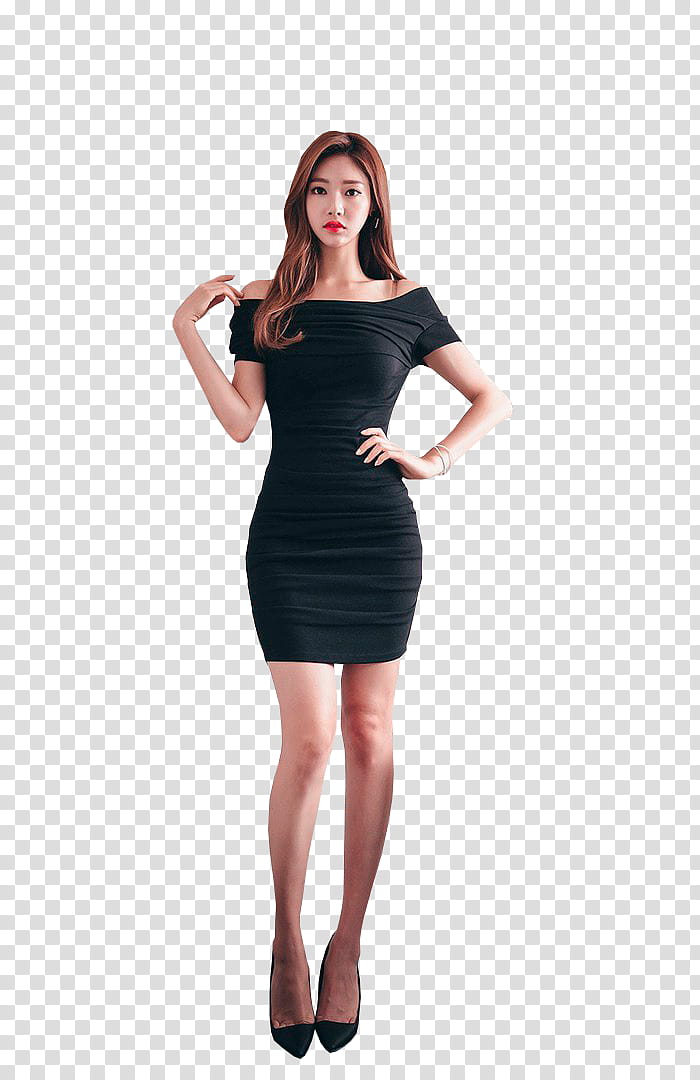 PARK JUNG YOON, woman posing her hand on top of her waist and shoulder transparent background PNG clipart