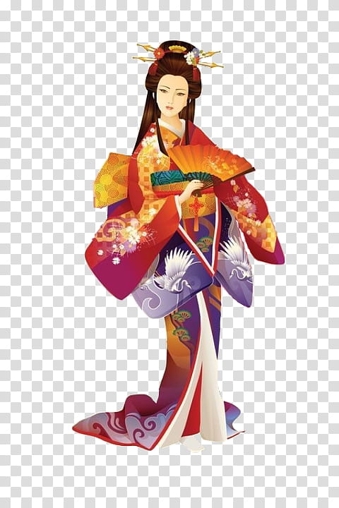 Japan, Geisha, Japanese Art, Drawing, , Chinese Art, Costume, Figurine transparent background PNG clipart