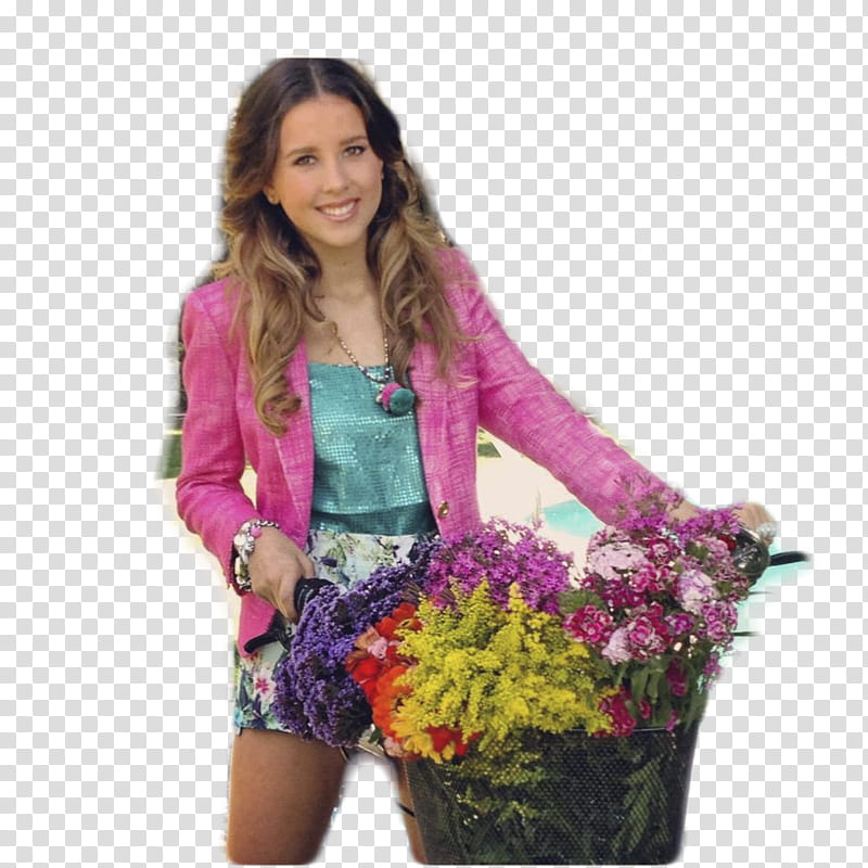 Ultra de Paulina Goto Valentina, woman holding bicycle with flowers transparent background PNG clipart