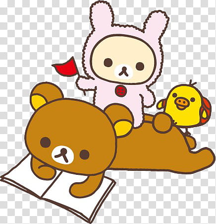 Rilakkuma Kawaii , bear and cat illustration transparent background PNG clipart