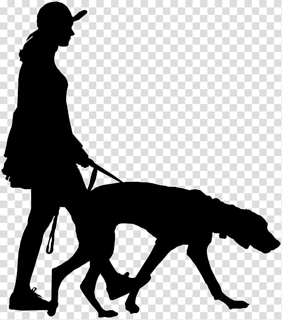 Dog Silhouette, Pug, Dog Walking, Pet, Drawing, Male, Human, Blackandwhite transparent background PNG clipart
