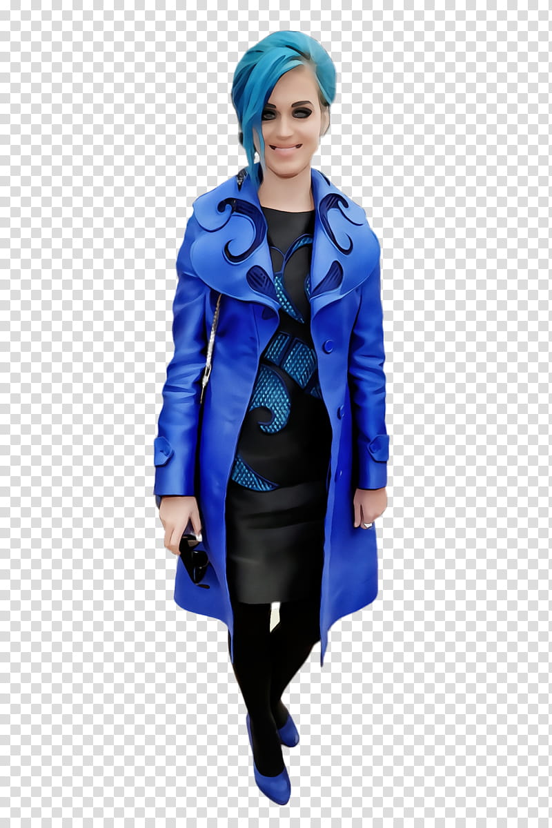 Cocktail, Watercolor, Paint, Wet Ink, Stella Mccartney, Paris Fashion Week, Blue, Dress transparent background PNG clipart