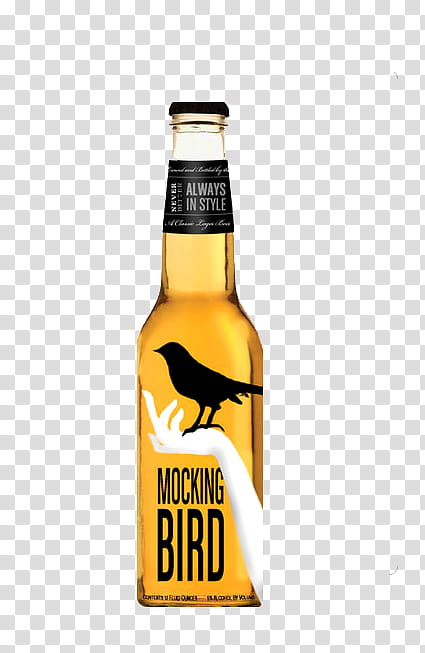 Mocking Bird beer bottle transparent background PNG clipart