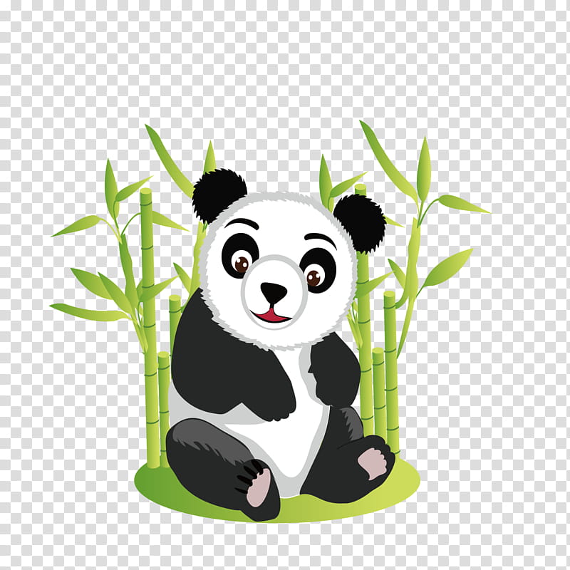 Bamboo, Giant Panda, Red Panda, Bear, Drawing, Cuteness, Painting, Grass transparent background PNG clipart