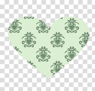 Hearts, green and white heart decor transparent background PNG clipart