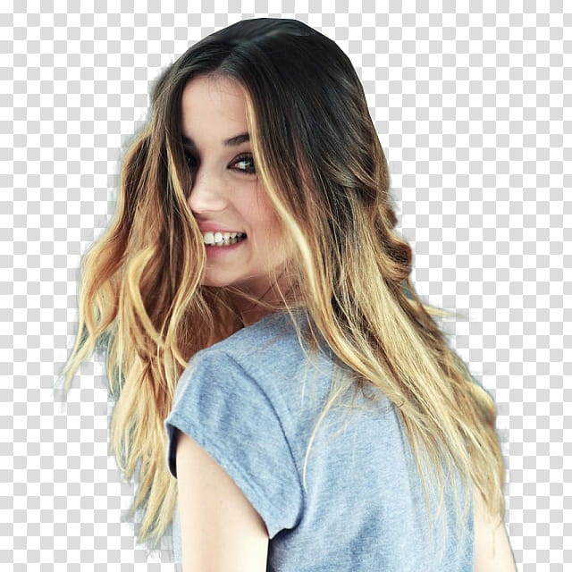 Ana De Armas, woman wearing gray T-shirt while smiling transparent background PNG clipart