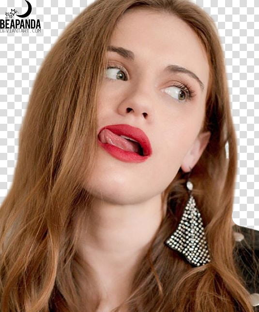 Holland Roden, woman sticking tongue out transparent background PNG clipart
