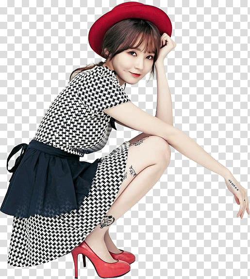 Min Kyung Davichi Render, woman in white and black short-sleeved dress transparent background PNG clipart