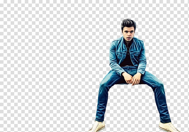 Painting, Digital Art, Portrait, Sebastian Stan, Jeans, Sitting, Denim, Blue transparent background PNG clipart