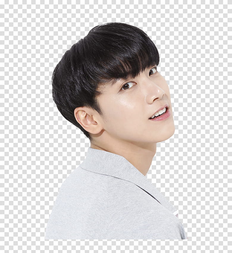 Ten NCT U, man wearing gray collared shirt transparent background PNG clipart