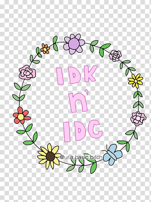 , IDK N IDC text overlay transparent background PNG clipart