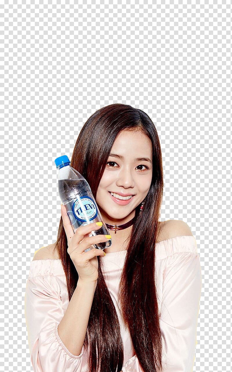 BLACKPINK, woman wearing labeled bottled water transparent background PNG clipart