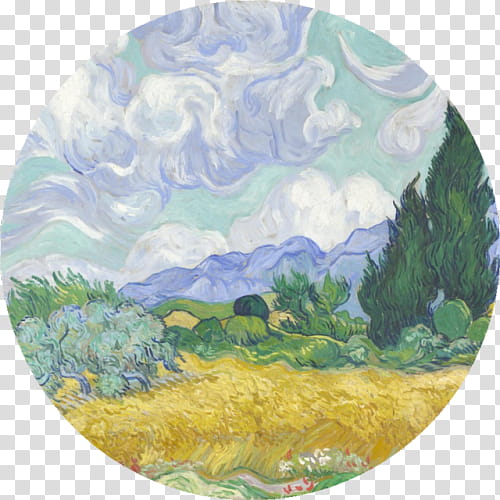 Green Grass, Cypresses, Van Gogh Selfportrait, Van Gogh Posters, Painting, Wheat Field, Wheat Field With Cypresses, Postimpressionism transparent background PNG clipart