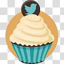 CUPCAKE SOCIAL ICON, cupcake with bird topping illustration transparent background PNG clipart