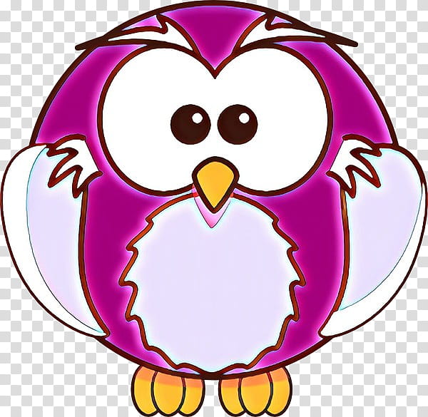 pink bird cartoon flightless bird purple, Violet, Owl, Magenta transparent background PNG clipart