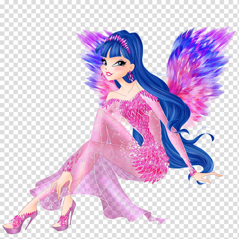 Musa Crylix Couture, fairy wearing pink dress transparent background PNG clipart