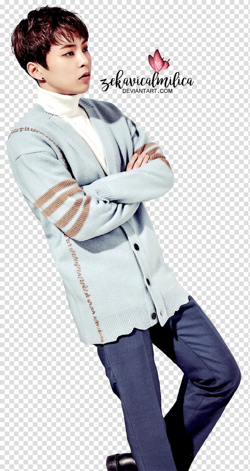 EXO Xiumin  Season Greetings, man wearing blue jacket transparent background PNG clipart