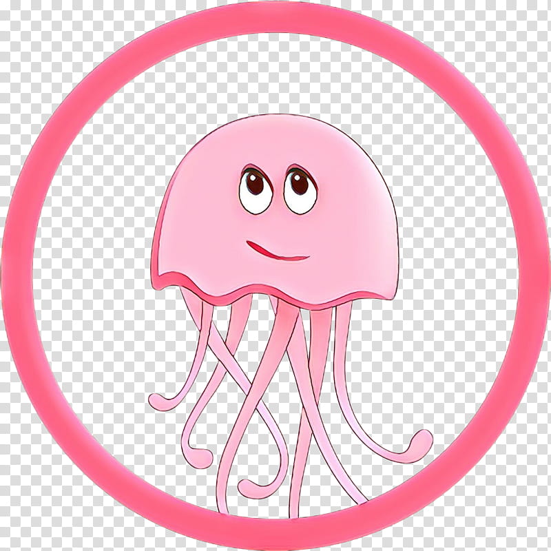 pink jellyfish cartoon octopus nose, Cnidaria, Smile transparent background PNG clipart