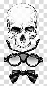Ambertutoss, human skull sketch and eyeglasses transparent background PNG clipart