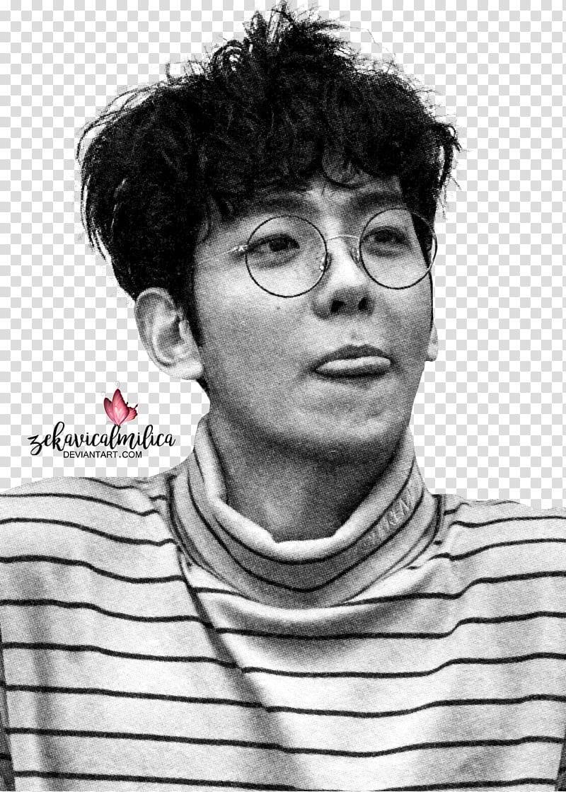 EXO Baekhyun Lucky One, male wearing eyeglasses illustration transparent background PNG clipart