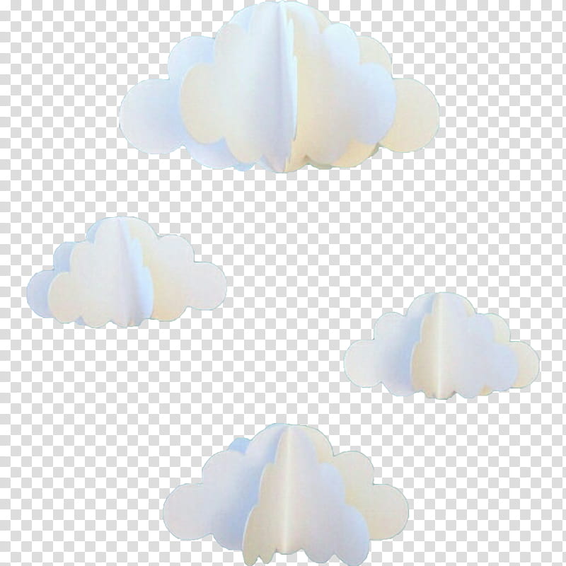 Cloudy Day Nubes, four white cloud stickers transparent background PNG clipart
