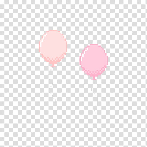 Pixel pink, two balloons transparent background PNG clipart