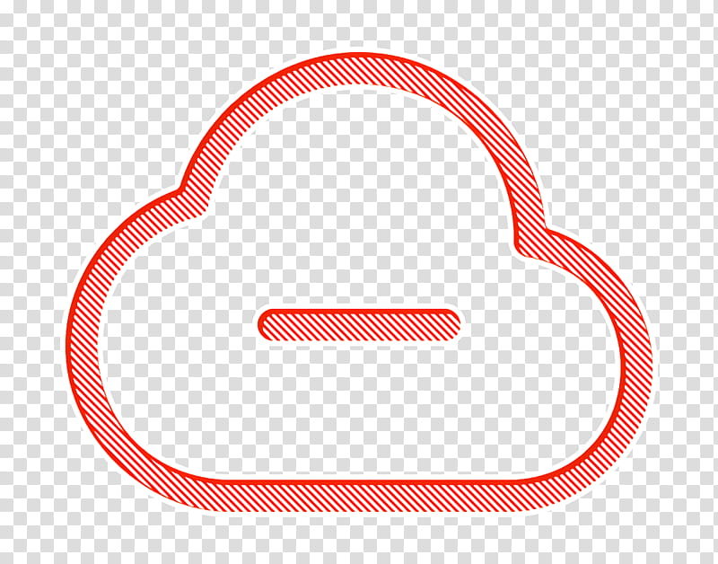 cloud icon computing icon data icon, Minus Icon, Remove Icon, Server Icon, Red, Orange, Line, Circle transparent background PNG clipart