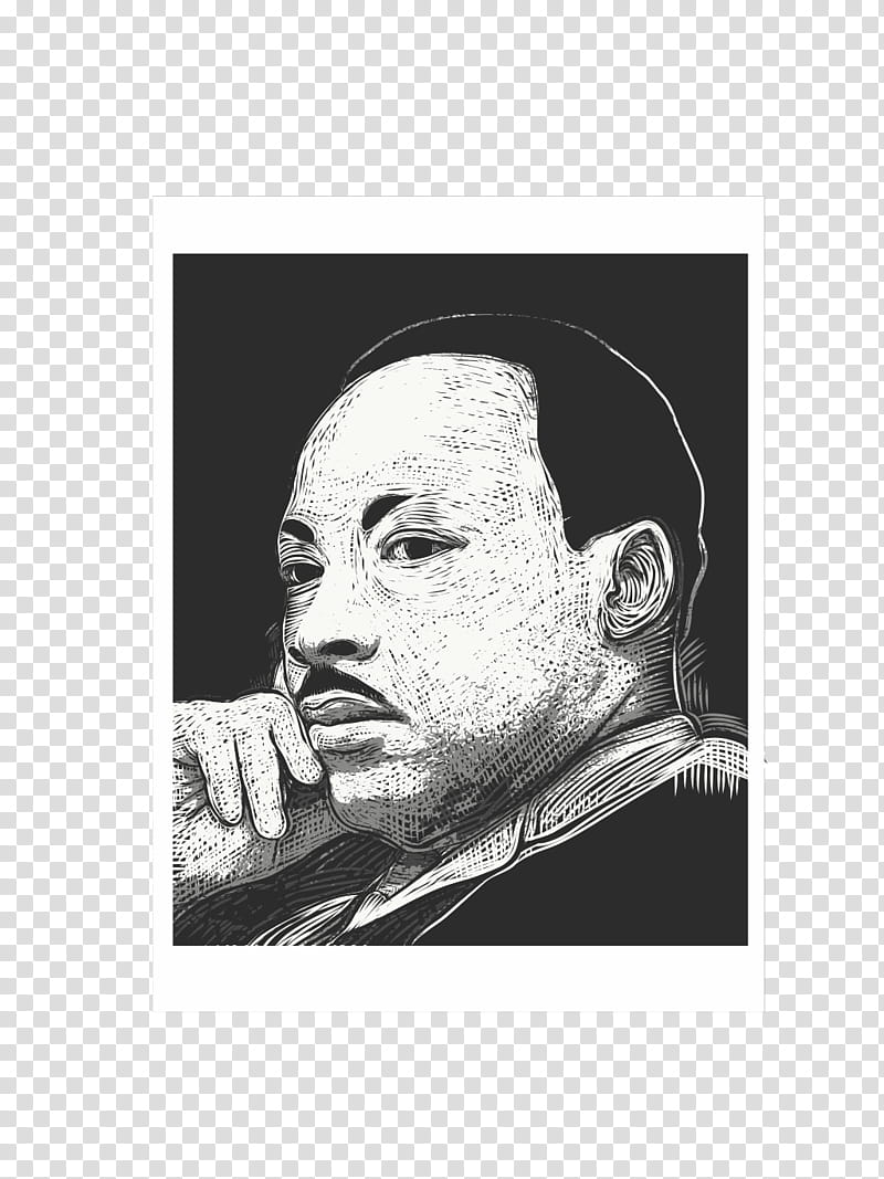 Martin Luther King Jr Head, Drawing, I Have A Dream, Civil Rights Movement, Black White M, Digital Art, African Americans, Portrait transparent background PNG clipart