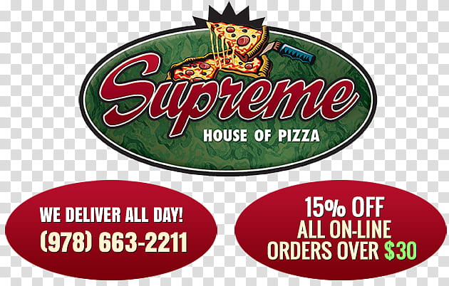 Supreme Logo, North Billerica, Pizza, Calzone, Lunch, Salad, Dinner, Dessert transparent background PNG clipart
