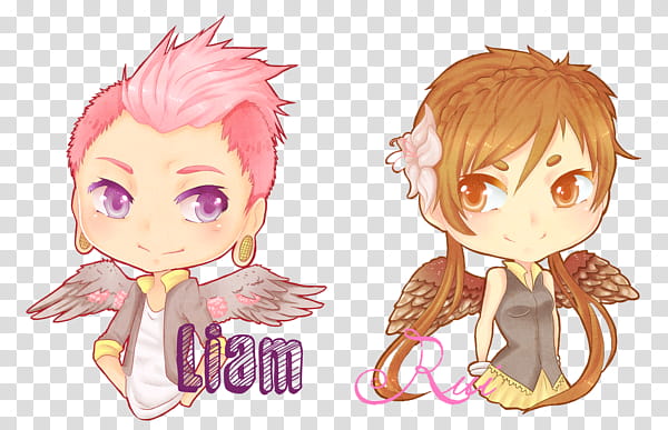 Liam and Rui Chibis transparent background PNG clipart