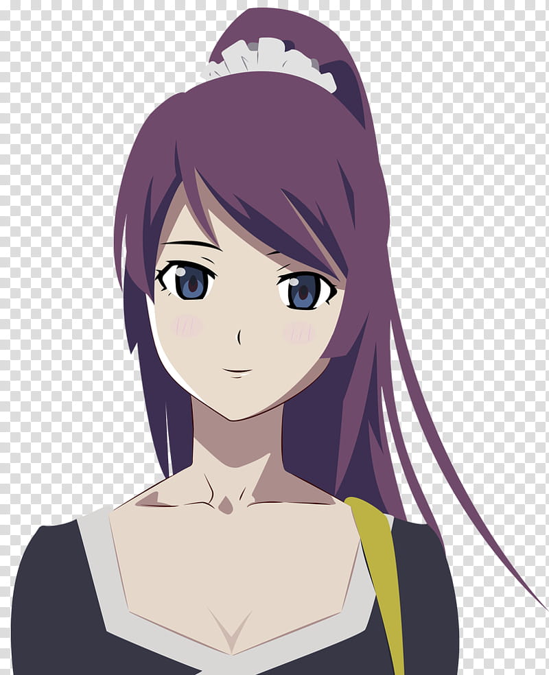 Senjougahara Hitagi, purple haired woman character transparent background PNG clipart