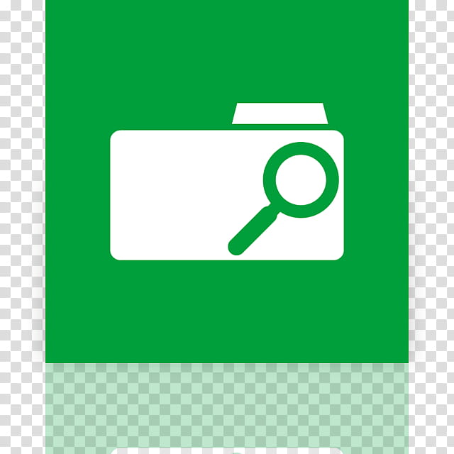 Metro UI Icon Set  Icons, Searches Folder_mirror, green and white magnifying lens icon transparent background PNG clipart