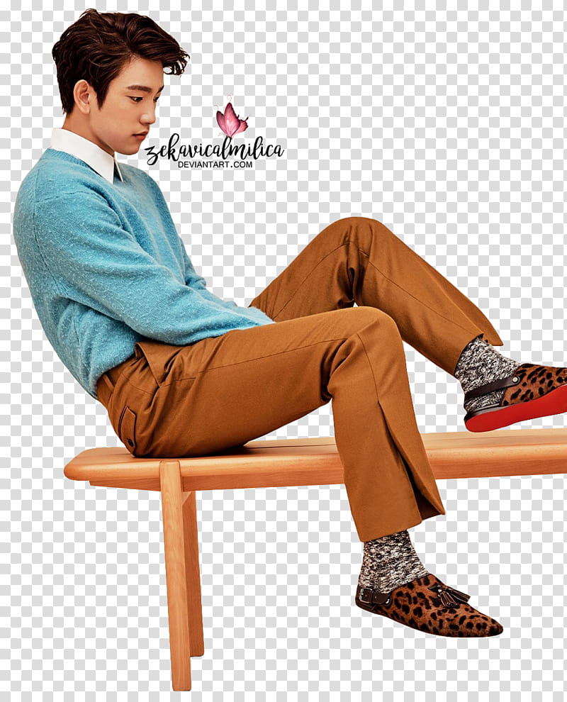 GOT Jinyoung Harper BAZAAR, sitting man wearing teal long-sleeved shirt transparent background PNG clipart