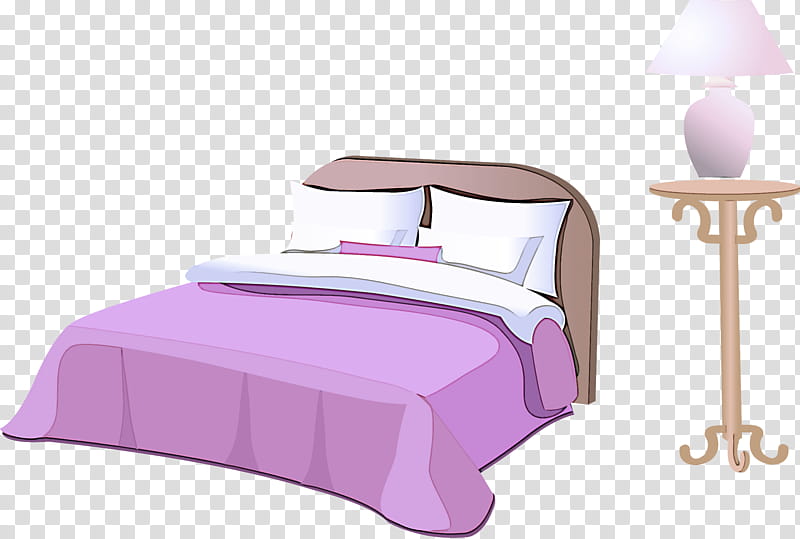pink furniture purple violet bed, Bed Frame, Bedroom, Bedding transparent background PNG clipart