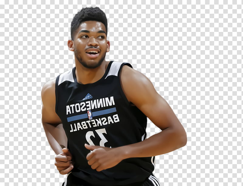 Karl Anthony Towns basketball player, Tshirt, Outerwear, Sleeveless Shirt, Shoulder, Team Sport, Sports, Decathlon Group transparent background PNG clipart