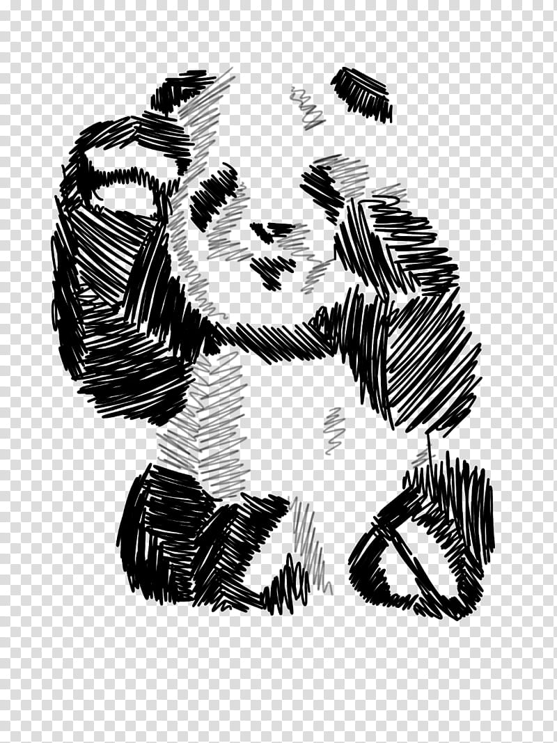 Ink Abstract, Drawing, Giant Panda, Monochrome Painting, Abstract Art, Pixers, Black, Cuteness transparent background PNG clipart