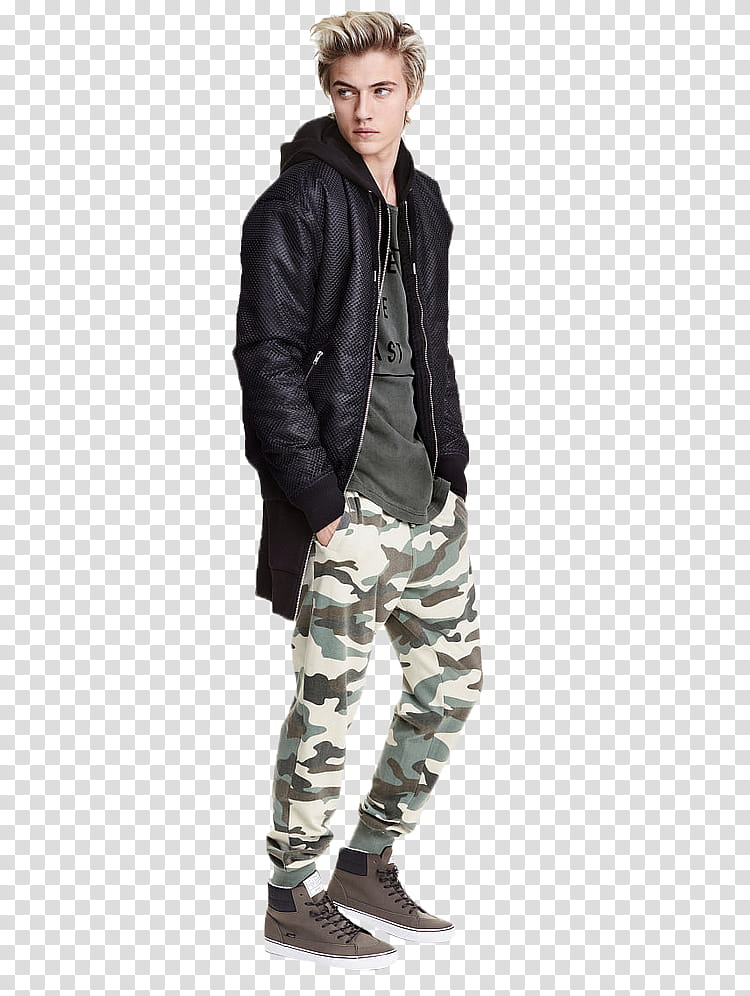 Lucky Blue Smith, men's black zip-up jacket transparent background PNG clipart