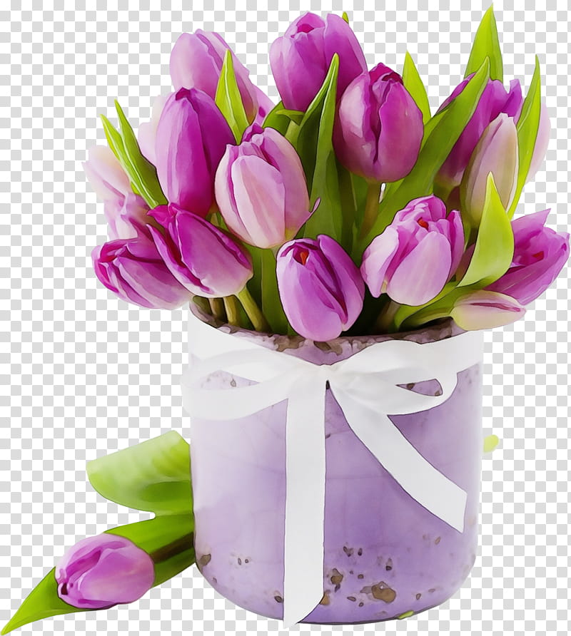 Purple Watercolor Flower, Paint, Wet Ink, Tulip, Flower Bouquet, Cut Flowers, Artificial Flower, Flower Box transparent background PNG clipart