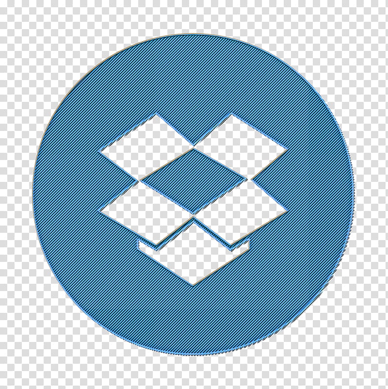 circle icon dropbox icon, Blue, Cobalt Blue, Electric Blue, Turquoise, Plate, Logo, Symbol transparent background PNG clipart