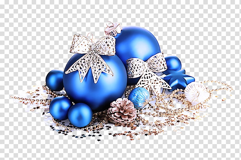 Christmas ornament, Blue, Jewellery, Silver, Christmas Decoration transparent background PNG clipart