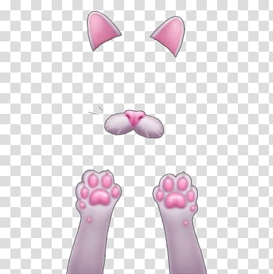 Snapchat psd, white and pink cat filter application transparent background PNG clipart