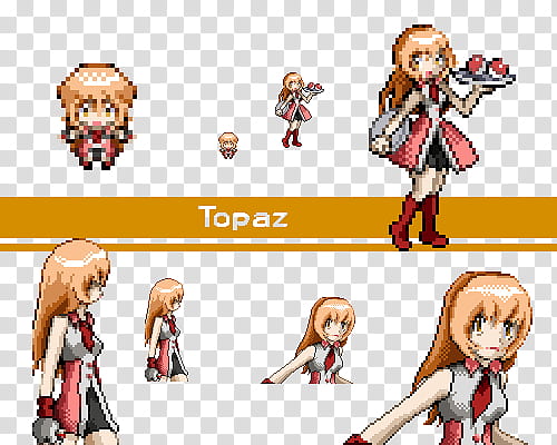 Anime Character Sprite Sheet : Most of them were extracted directly