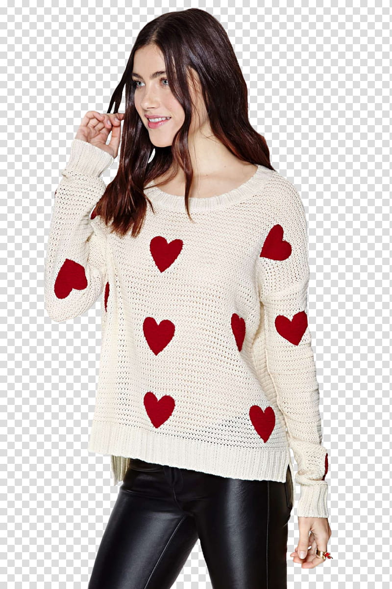 Anna Christine Speckhart , woman in white and red heart print sweater transparent background PNG clipart