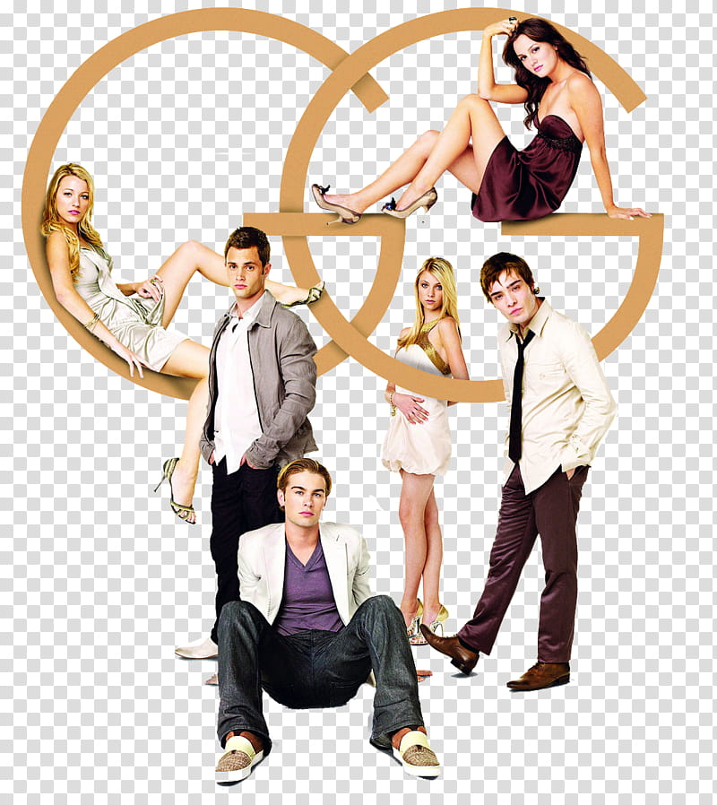 Gossip Girl, group of people standing and sitting transparent background PNG clipart