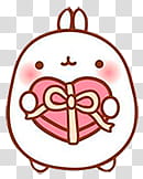 Molang, emoticon holding heart transparent background PNG clipart