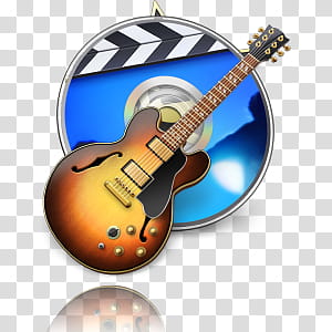 Stacks Dock Icons Updated, iLife_Stacks, brown and black semi-hollow guitar ilustration transparent background PNG clipart