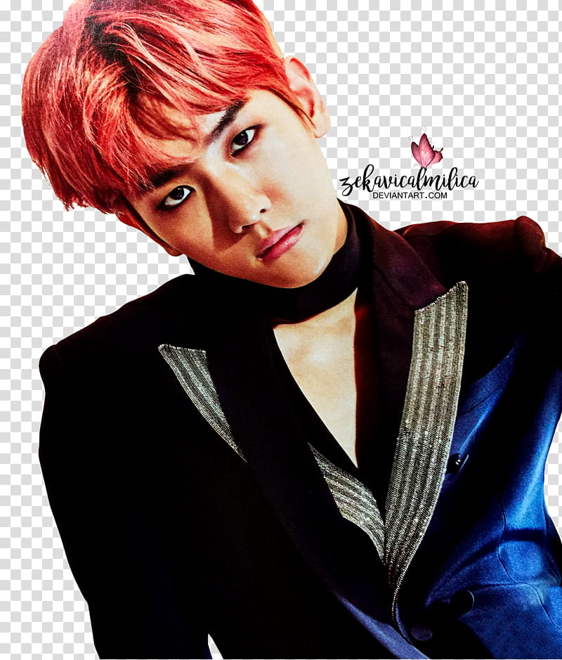 EXO CBX Baekhyun MAGIC, man wearing black blazer transparent background PNG clipart